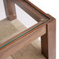 Lincoln Wood and Jute Glass Top Console Table with Shelves image number 3