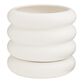 Matte White Stacked Ring Planter With Tray image number 0