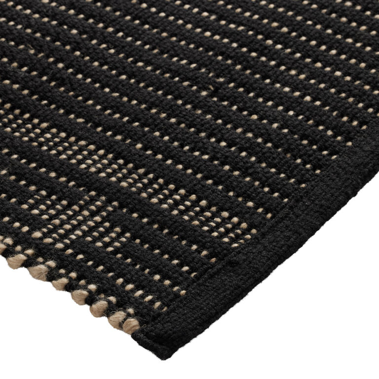 Dune Black and Natural Diamond Reversible Indoor Outdoor Rug image number 7