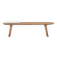 Cognac Acacia Wood Bench with Cream Boucle Cushion image number 2