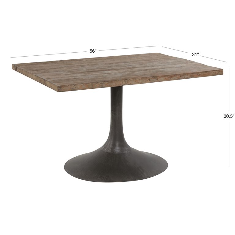 Gibson Reclaimed Pine and Metal Dining Table image number 2