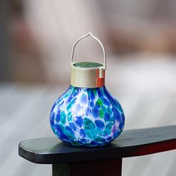 Blown Glass Solar LED Lantern