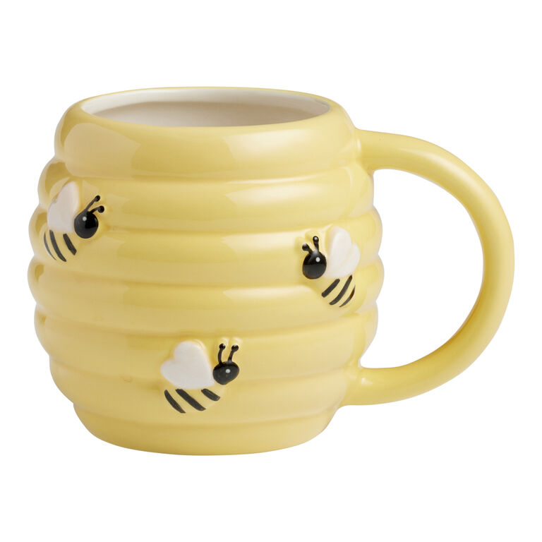 Yellow Beehive Figural Ceramic Mug image number 1