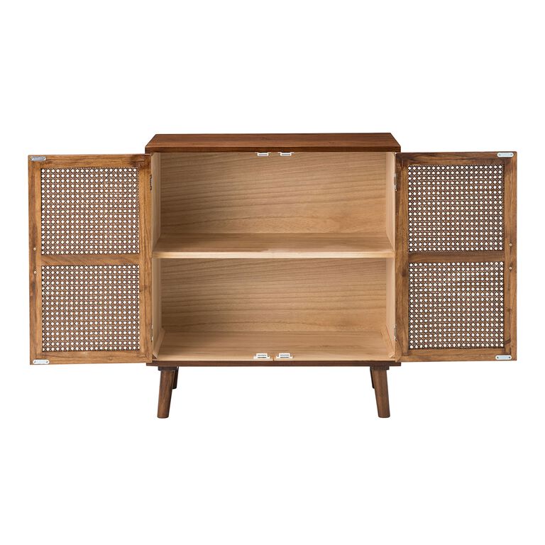 Helmer Cherry and Rattan Cane Storage Cabinet image number 4