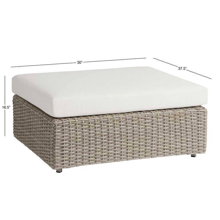 Santiago Gray Wicker Modular Outdoor Sectional Ottoman image number 5
