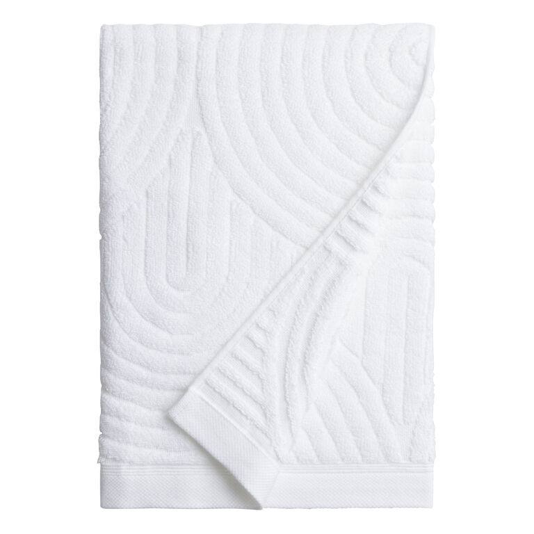 White Sculpted Arches Bath Towel image number 1