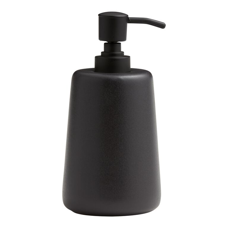Matte Black Ceramic Liquid Soap Dispenser image number 1