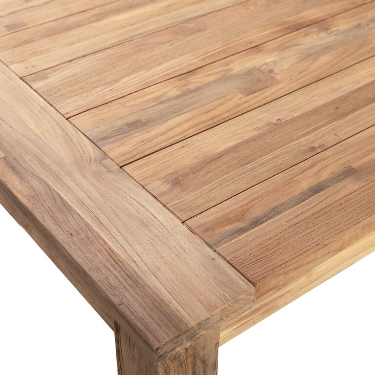 Corozal Natural Reclaimed Teak Wood Outdoor Dining Table image number 2