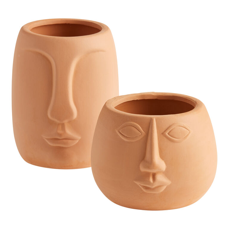 Terracotta Sun Face Scented Citronella Candle image number 1