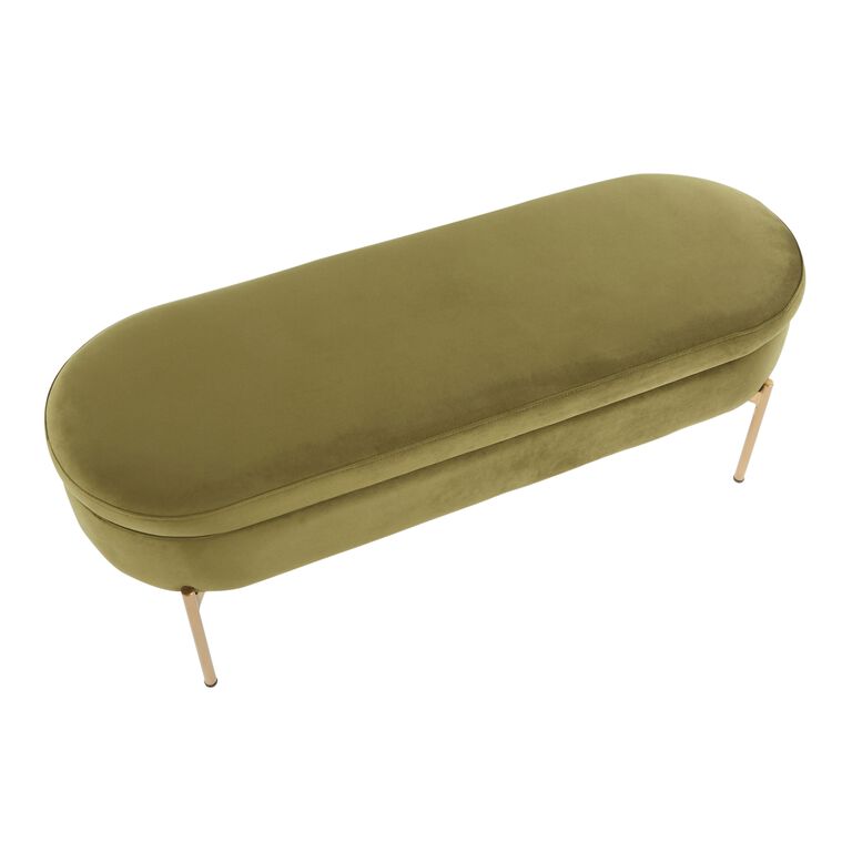 Maren Velvet Upholstered Storage Bench image number 4
