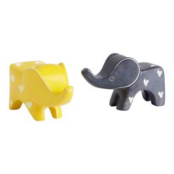 Kisii Soapstone Elephant Figures Set of 2