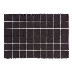 Black and Ivory Windowpane Cotton Placemat Set of 4