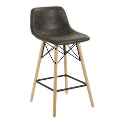 Allen Faux Leather Low Back Counter Stool Set of 2