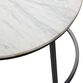 Milan Round White Marble and Metal Coffee Table image number 3