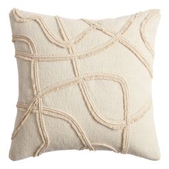 Ivory Abstract Lines Throw Pillow