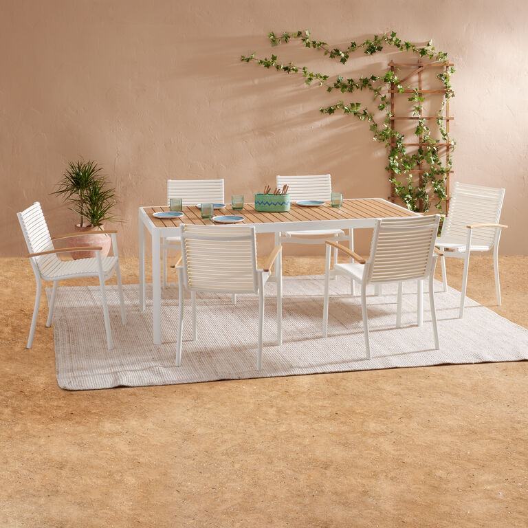 Palma Sur Eucalyptus Wood and Metal Outdoor Dining Table image number 2