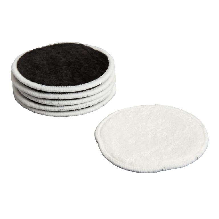 Black And White Reusable Cotton Makeup Remover Pads 6 Pack image number 1