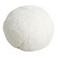 Round White Snowball Throw Pillow image number 0