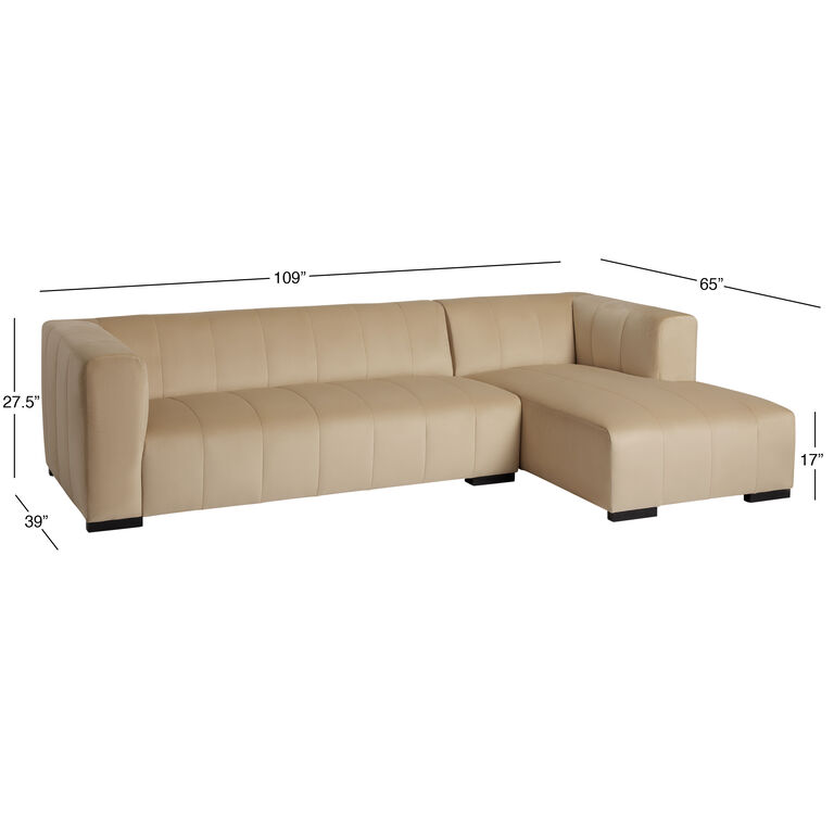 Cambrie Wheat Velvet Right Facing Sectional Sofa image number 6
