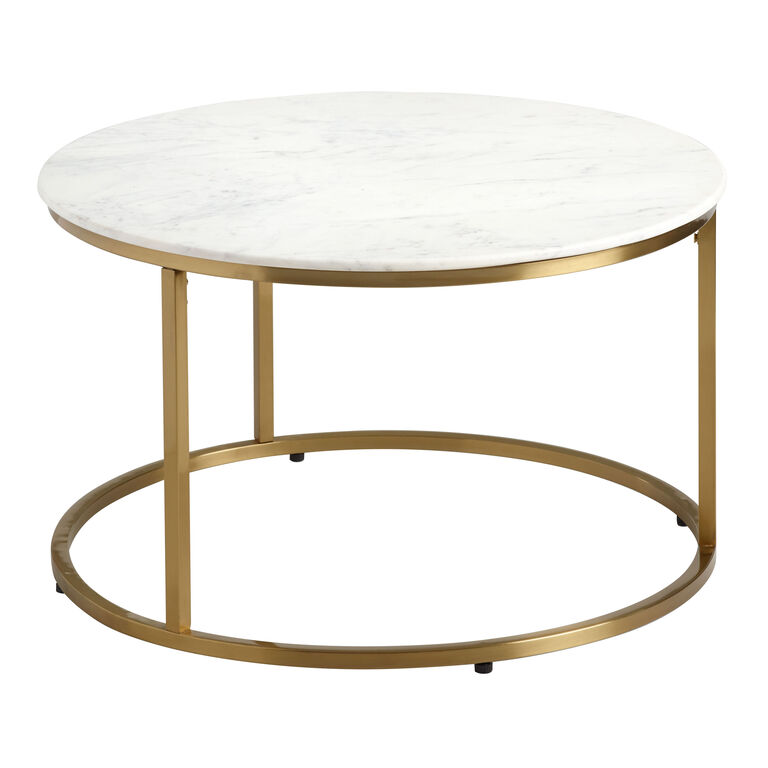 White Marble and Metal Milan Table Collection image number 2