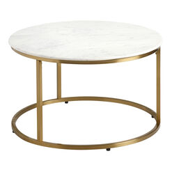 White Marble and Metal Milan Table Collection