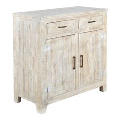 Leigh Whitewash Wood Storage Cabinet