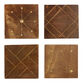 Square Wood And Gold Metal Inlay Coasters 4 Pack image number 0