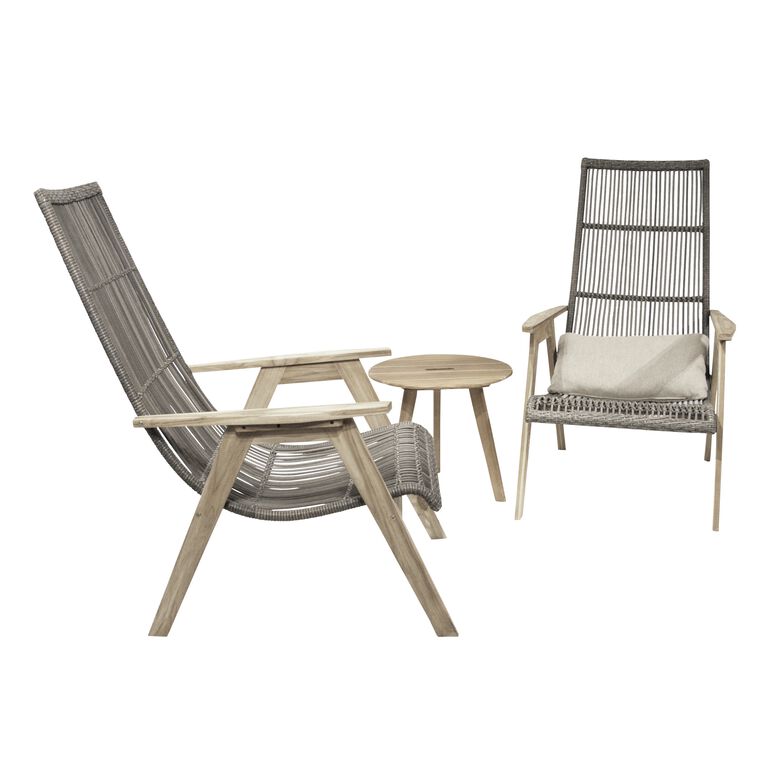Gray All Weather and Teak Hakui Outdoor Chair Set Of 2 image number 4