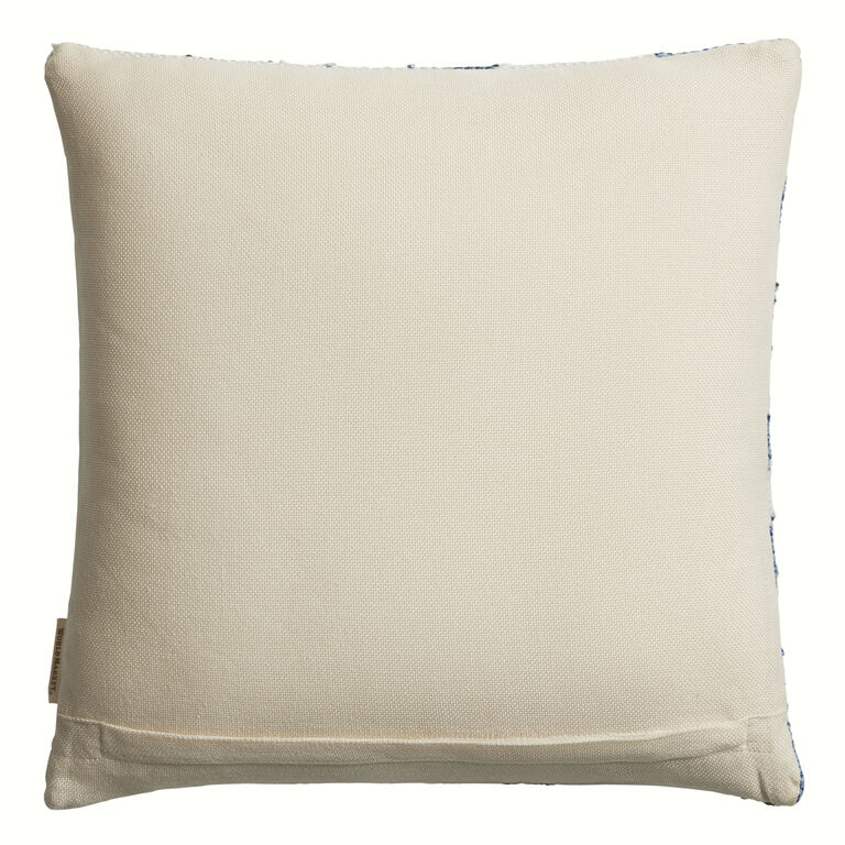 Blue and Ivory Geometric Indoor Outdoor Throw Pillow image number 3