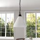 Delvi Metal And White Glass Cone Shade Pendant Lamp image number 1