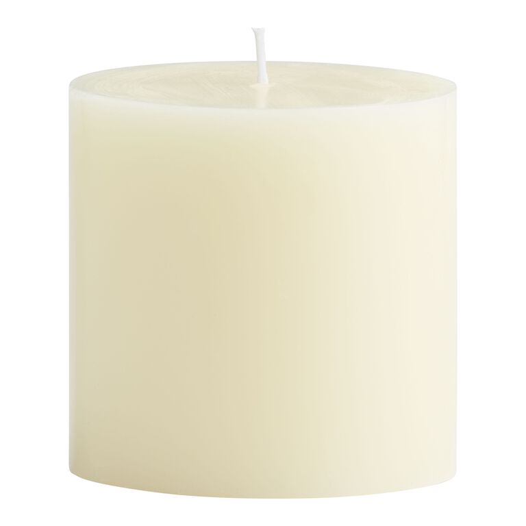4x4 Ivory Unscented Pillar Candle image number 1