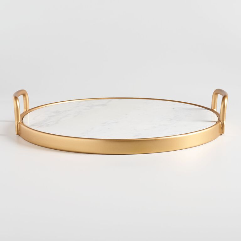 Marble And Gold Serving Tray image number 2