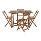 Holcut Natural Wood 5 Piece Folding Outdoor Dining Set image number 0