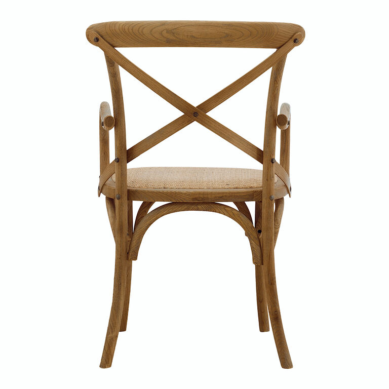 Syena Gray Wood and Rattan Armchair image number 4