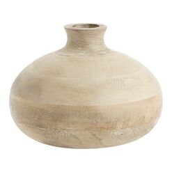 CRAFT Medium Whitewash Mango Wood Vase