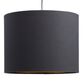 Black Linen Drum Table Lamp Shade with Gold Lining image number 0