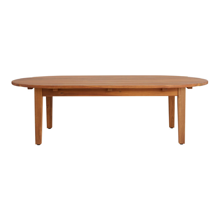 Atrani Oval Natural Acacia Wood Outdoor Coffee Table image number 3