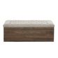Serena Gray Upholstered Carved Wood Storage Ottoman image number 1
