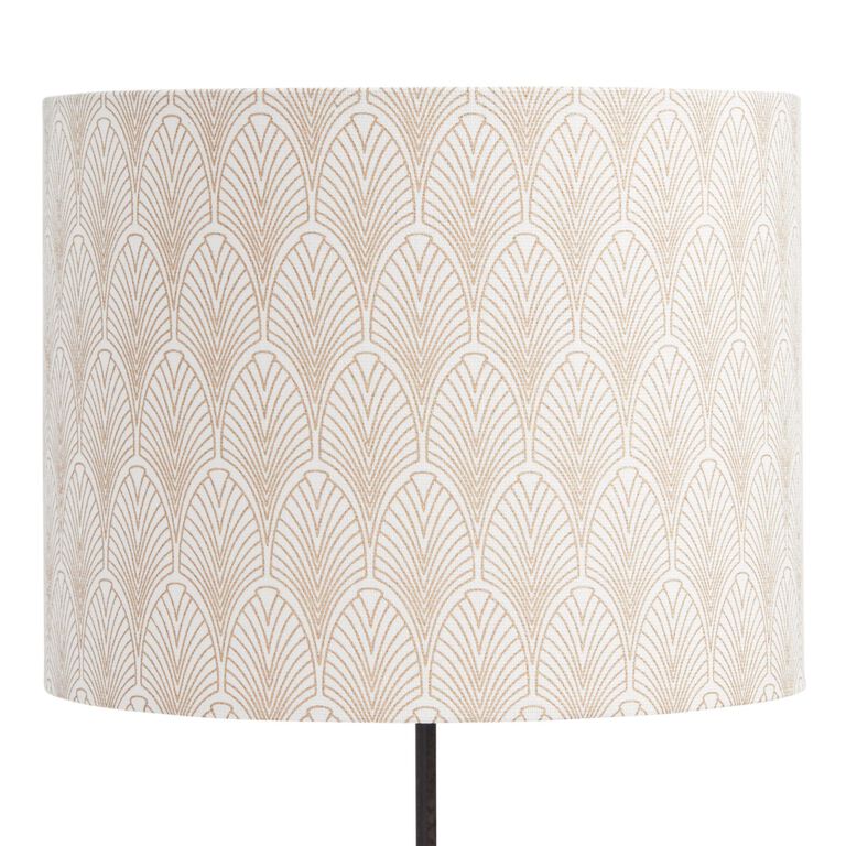 Gold Deco Fan Drum Table Lamp Shade image number 3