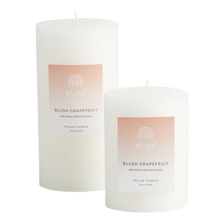 Bliss Blush Grapefruit Pillar Scented Candle image number 1