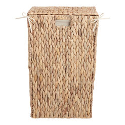 Willa Natural Hyacinth Laundry Hamper With Liner and Lid