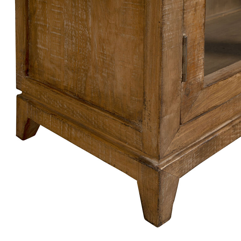 Britton Tall Reclaimed Pine Wood And Glass Display Cabinet image number 6