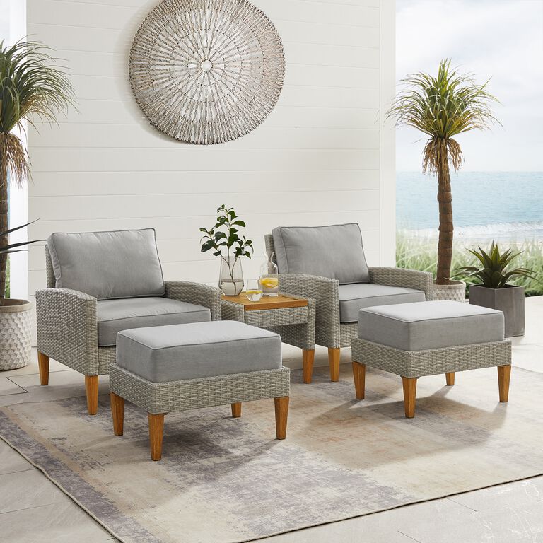 Capella All Weather Wicker 5 Piece Outdoor Furniture Set image number 2