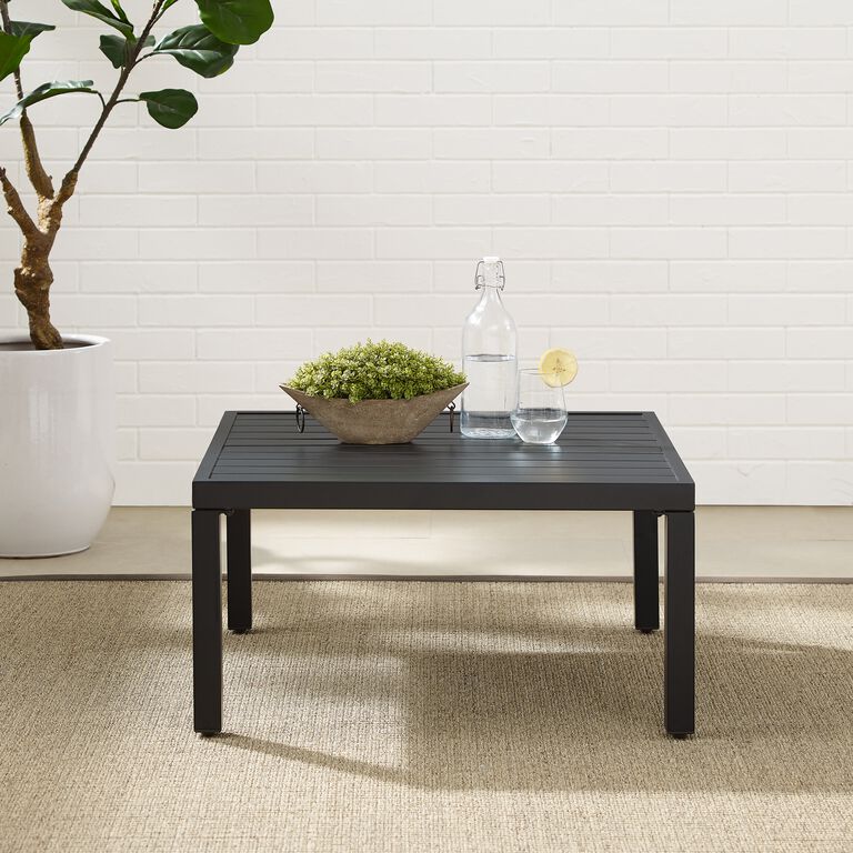 Piermont Square Matte Black Metal Outdoor Coffee Table image number 4