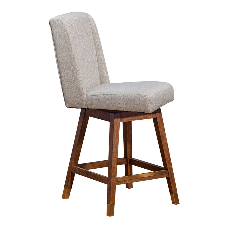 Albion Taupe Upholstered Swivel Counter Stool image number 4