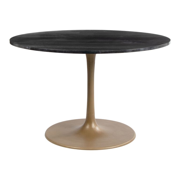 Bainbridge Black Marble Top and Gold Tulip Dining Table image number 3