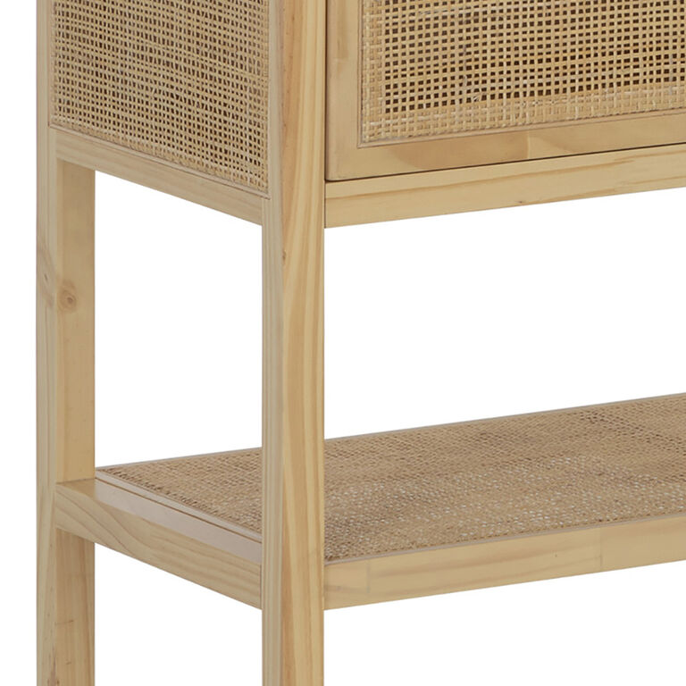 Leith Pine Wood and Rattan Cane Buffet with Shelf image number 6