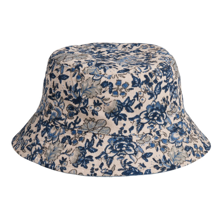 Faux Denim And Blue Floral Reversible Bucket Hat image number 2