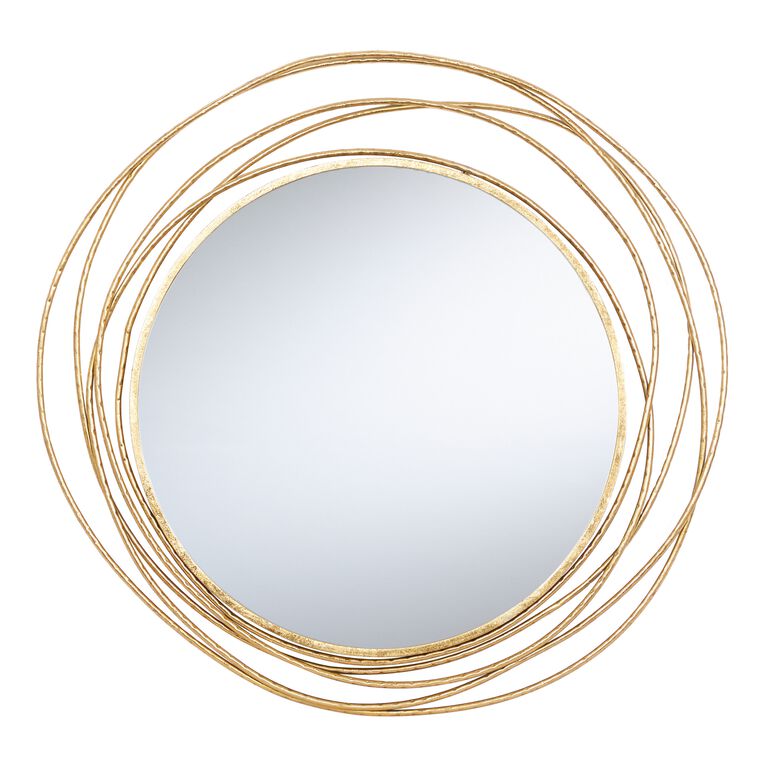 Round Gold Wire Abstract Circles Mirror image number 1