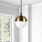 Frosted Glass and Brass Orb Pendant Lamp image number 2